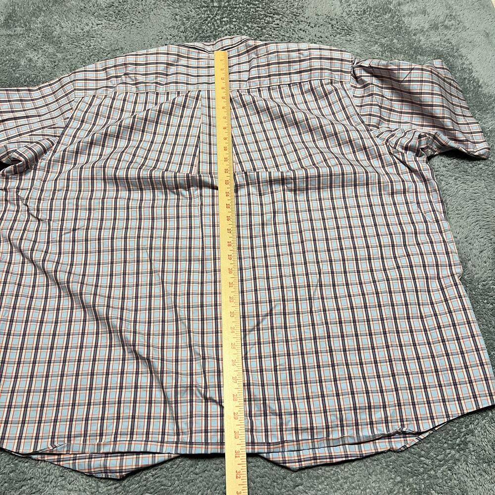 Duluth Trading Shirt Men 3XL Blue Orange Plaid Wrinkle Fighter Short Sleeve - Picture 6 of 8